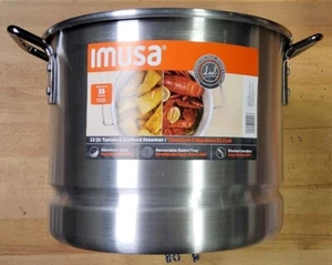 IMUSA USA Aluminum Tamale and Steamer Steamer Po 12-Quart, Silver - Picture 1 of 3