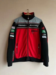 Vintage Honda Racing F1 Castrol Power 1 Snap-On Red Official Fleece Jacket Sz L - Picture 1 of 14