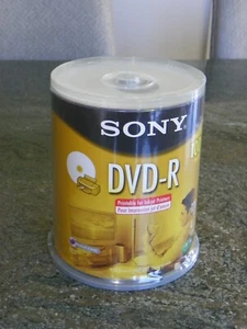 SONY DVD-R 4.7GB 100 Pack 120min 4.7GB 1-16X Storage Spindle - NEW SEALED - Afbeelding 1 van 4