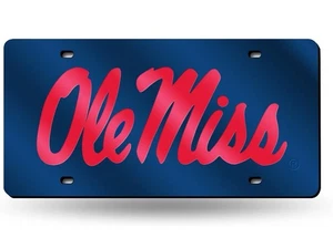 Placa de licencia de metal azul marino Ole Miss Rebels NCAA - Imagen 1 de 2
