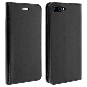 Etui iPhone 7 Plus / iPhone 8 Plus Housse Cuir Clapet Portefeuille - Noir - Photo 1 sur 6