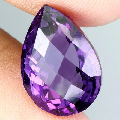 Pear Cut Natural Unheated Top Purple Amethyst Uruguay 10.98ct 16x12mm Gemstone - Image 1 of 4