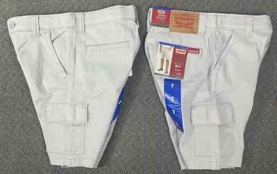 Levi's Youth Lot of 2 Gray Cargo Shorts (2) Identical Pairs Boy's Size 7 NWT - Image 1 of 4