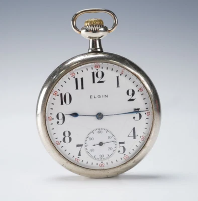 Vintage Elgin National Watch Co.16S Silverode Open Face Pocket Watch- Runs Great - Image 1 of 4