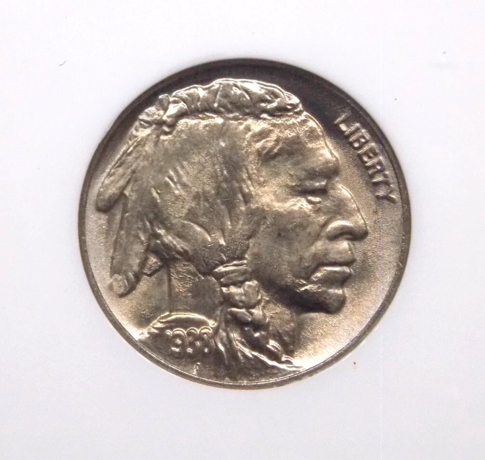 1938 "D/D" Indian Head BUFFALO Nickel 5c NGC MS66 #025 Gem BU Unc ECC&C, Inc. - Image 1 of 4