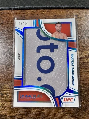 2023 UFC PANINI IMMACULATE SHAVKAT RAKHMONOV JUMBO JERSEY LOGO PATCH /14 - Image 1 of 2