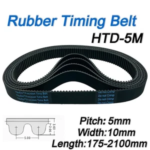 HTD 5M Timing Belt 5mm Pitch 10mm Wide - Select 175mm-2100mm for CNC Step Motor - Picture 1 of 7