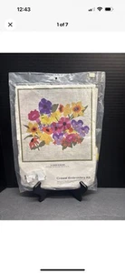 Kit Bordado Crewel Almohada Top 14x14" Flores en Flor Scovill Dritz Artesanía Nuevo - Imagen 1 de 5