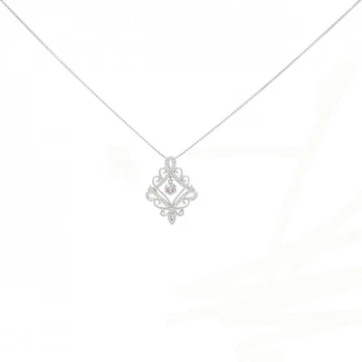 Authentic PT900 PT850 Pink Diamond Necklace 0.20CT  #270-004-099-2454 - Изображение 1 из 4