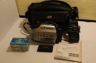 Panasonic PV-L779D Palmcorder PalmSight Camcorder + Power Supply + tapes| Works - Image 1 of 4