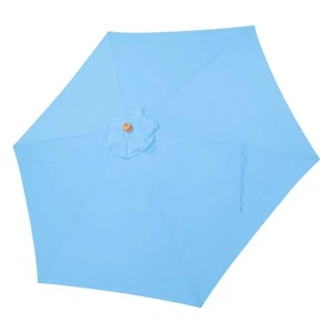 9ft Patio Umbrella Replacement Canopy Market Beach Oxford Top Cover 6 Ribs Blue - Picture 1 of 9