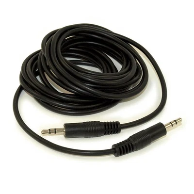 10ft 3.5mm SLIM Mini-Stereo TRS Male to Male Speaker/Audio Cable  Black - Image 1 of 3