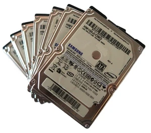"Lot of 7" Samsung HM100JI/OMD 5400rpm 1.5Gb/s 8MB 2.5" 100gb Sata hard drives - Picture 1 of 2