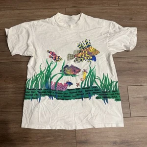 T-shirt vintage Panama Jack uomo taglia unica pesce tropicale oceano grafica anni 90 - Foto 1 di 7