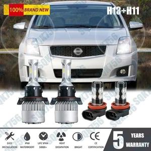 For Nissan Sentra 2007 2008 2009 6500K LED Headlights + Fog Lights Bulbs Combo - Picture 1 of 15