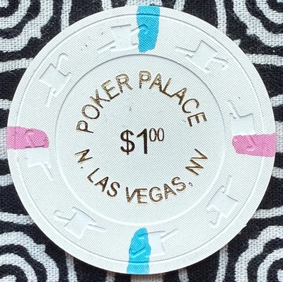 SIN CIRCULAR Poker Palace $1 N. Las Vegas, Nevada Poker Juegos Casino Chip V1002 Foto 1 de 3