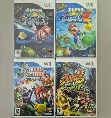 Giochi Nintendo Wii PAL Super Mario Galaxy 1 e 2 Super Smash Bros Mario Strikers - Immagine 1 di 4