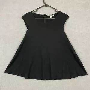 Country Road Top XXS Black Flared Princess Cap Sleeve Plain Basic Pure Cotton - Picture 1 of 6