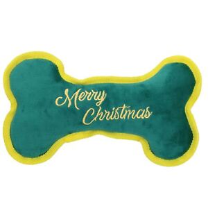 Dog Christmas Gift Merry Christmas Squeaky Bone Plush Play Toy Xmas Present