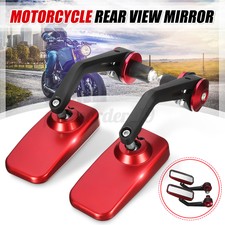Red 7/8" 22mm Motorcycle Motorbike Aluminum Bar End Side Rearview Mirrors UK ,'