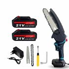 8" Cordless Mini Chainsaw Electric Handheld Chain Saw Battery Power Wood Cutter