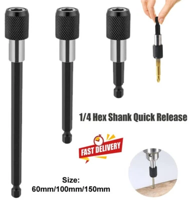 3Pcs Magnetic Extension Bit Holder Steel 1/4" Hex Screwdriver Drill Extra Long - Image 1 of 4