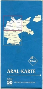 1964 ARAL-KARTE Road Map WEST GERMANY Berlin Stuttgart Hamburg Munich Frankfurt - Picture 1 of 4