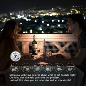 Food Decider Dice Wedding / Christmas / Valentines / Birthday for Men & Women - Picture 1 of 4