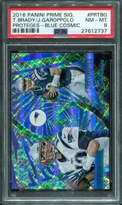 2016 Panini Prime Signatures #PRTBG Tom Brady PSA 8 Proteges Blue Cosmic 092/100 - Picture 1 of 2