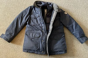 ADD - Navy down Coat w/ Grey Flannel Trim - Size 6 - Picture 1 of 12