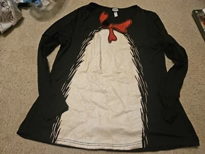 Cat In the Hat Dr. Seuss T Shirt Black White Red Bow Crew Neck Adult Size S Used - Picture 1 of 10