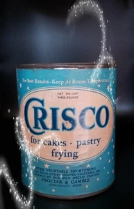 RARE Vintage Crisco Can with Star Design 3 LB Metal Can with Paper Label NO LID - Picture 1 of 7
