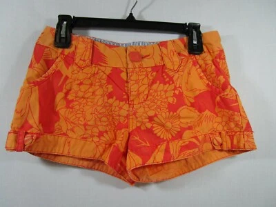 No Boundaries Talla Juniors 5 Naranja Neón Patrón Floral 4 Bolsillos  Foto 1 de 4