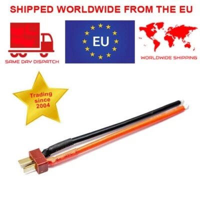 Deans T-Plug Male Connector With Wires, RC Style Connector for Lipo Battery - Image 1 of 4