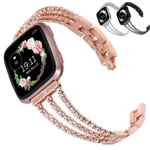 Diamond Strap Bracelet For Fitbit Versa 4/3/Sense 2/Sense Band Stainless Steel - Picture 1 of 9