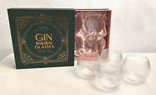 Glassique Cadeau Art Deco Speakeasy Gin Balloon Ribbed Glasses-Set Of 4, 13.5oz.