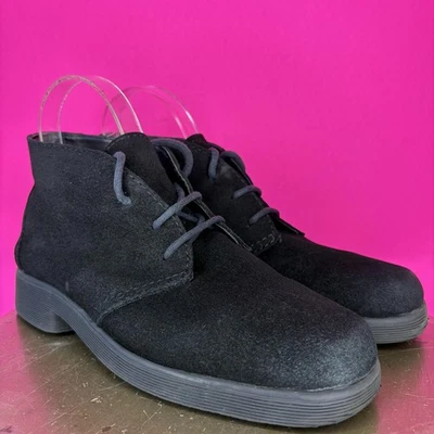 Aerosoles Black Suede Square Toe Lace-Up Ankle Bootie Sz 7.5 - Image 1 of 4