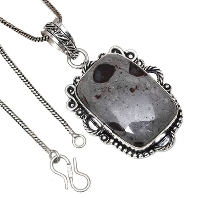 Подвеска камень кальси драгоценный камень ручной работы подарок на День святого Валентина серебряная бижутерия 2,5 дюйма - Изображение 1 из 4