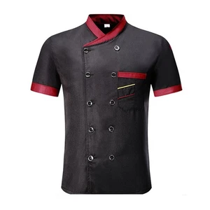 Kitchen Chef-T-shirt Coat Unisex Men Women Tops Short Sleeve Catering Uniform - Picture 1 of 28