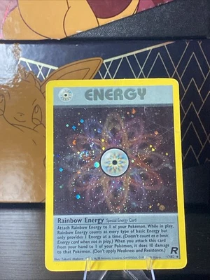 1 Of 1 Pokemon Rainbow Holo Energy, Double Stacked Swirl Psa 1 Contender. - Image 1 of 4