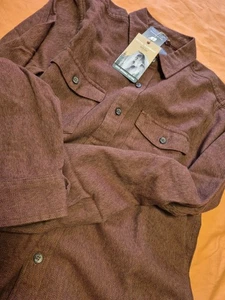 ROYAL ROBBINS BRISTOL ORGANIC COTTON TWILL L/S SHIRT SMALL RED ROCK NWT! $90 - Picture 1 of 14