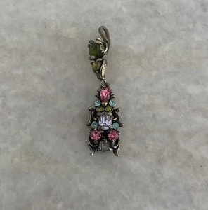 Vintage Hollycraft Multicolored Rhinestone Pendant - Picture 1 of 5