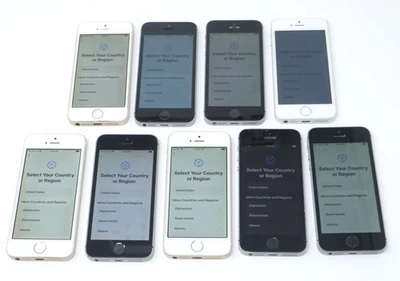 Lot of 9 Apple iPhone SE 1st Gen Cosmetically Good Phones For Parts / Repair - Image 1 of 4