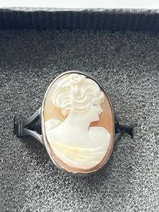 Anillo camafeo y plata vintage talla P - Imagen 1 de 13
