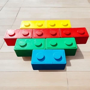Lot of 8 Vintage Chubs Stackables Baby Wipe Storage Containers Building Blocks - Picture 1 of 4
