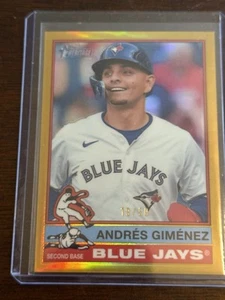 2025 Topps Heritage Baseball GOLD CHROME ANDRES GIMENEZ #'d 19/50 - Picture 1 of 6