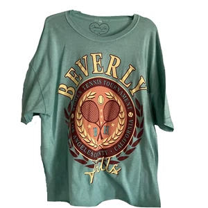 Damen TENNIS T-SHIRT 2X Plus Aqua Grün BEVERLY HILLS TENNIS Los Angeles CA - Bild 1 von 9