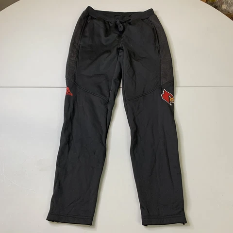 NWT Adidas Louisville Cardinals Sweatpants Medium NCAA Team Issue Sports Black Cover