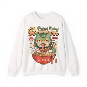 Pukei Pukei Ramen Vintage Unisex Crewneck Sweatshirt. Monster Hunter Video Games - Picture 1 of 14