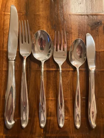 CLEAN 6PC PLACE SETTING REED & BARTON SILVER SCULPTURE STERLING FLATWARE SETTING Cover